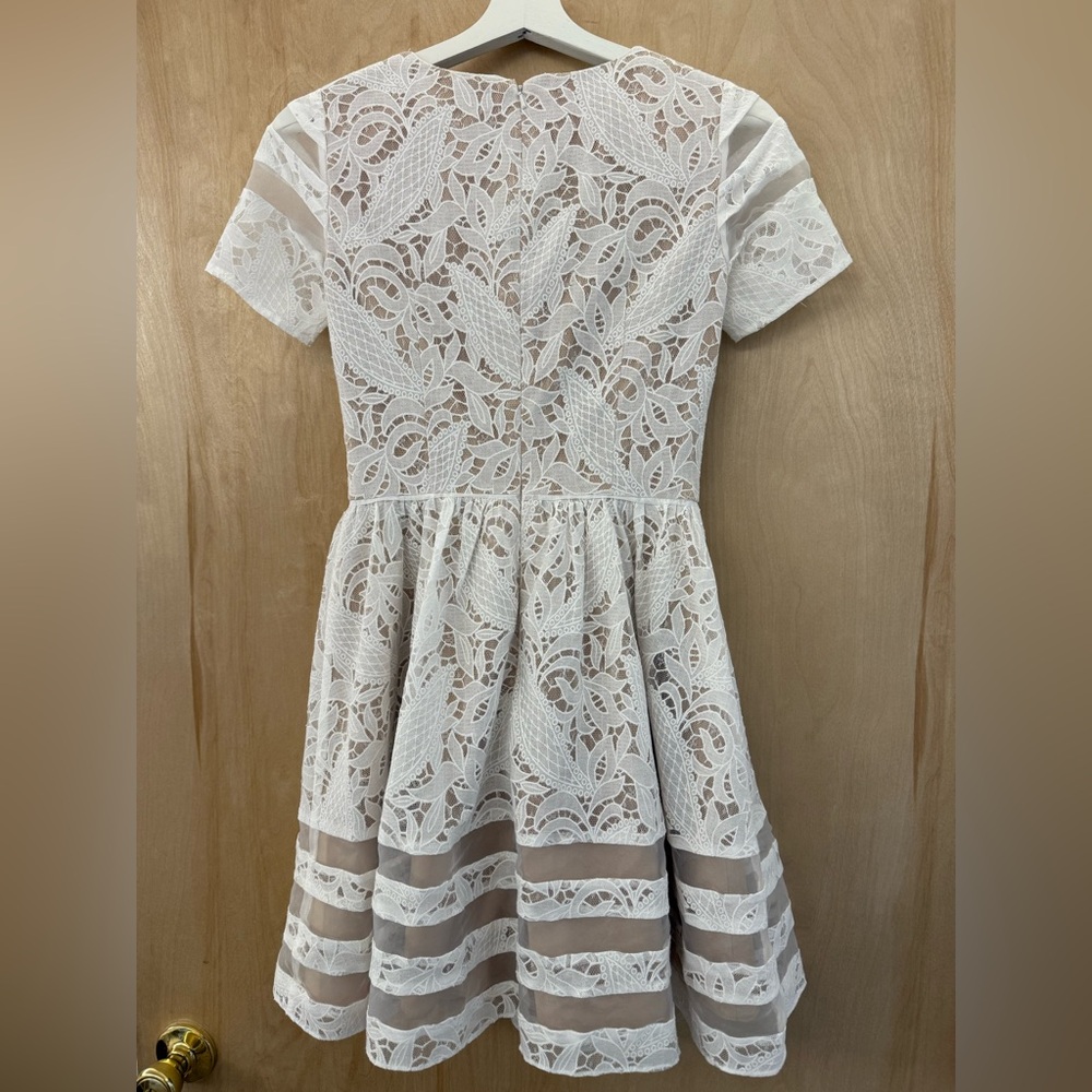 Aqua White Lace Mini Dress - Picture 12 of 15